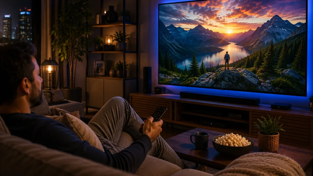 Streaming IPTV premium de haute qualité sur un grand téléviseur