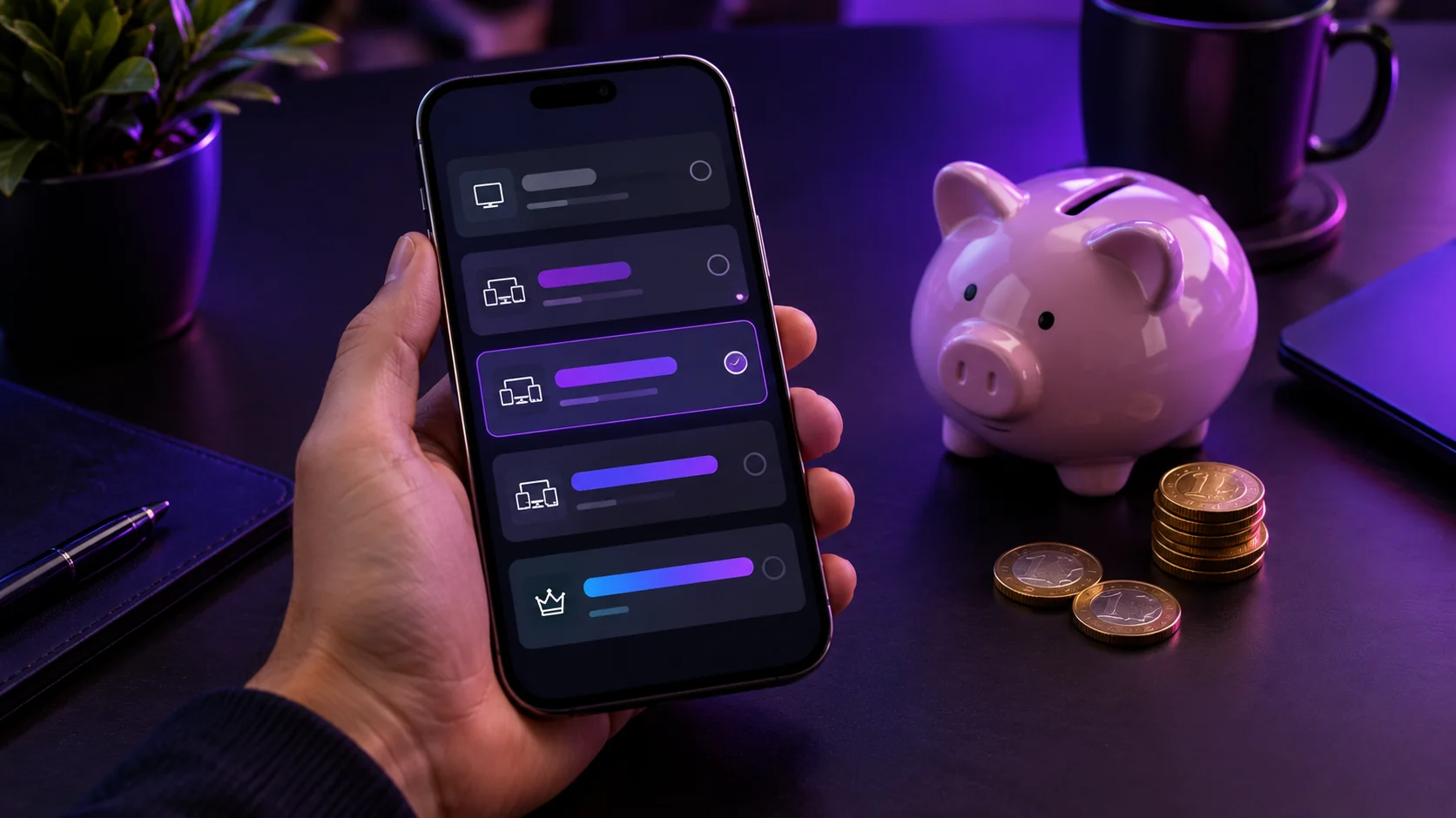 Choisir la formule IPTV au meilleur prix sur smartphone, tirelire et pieces