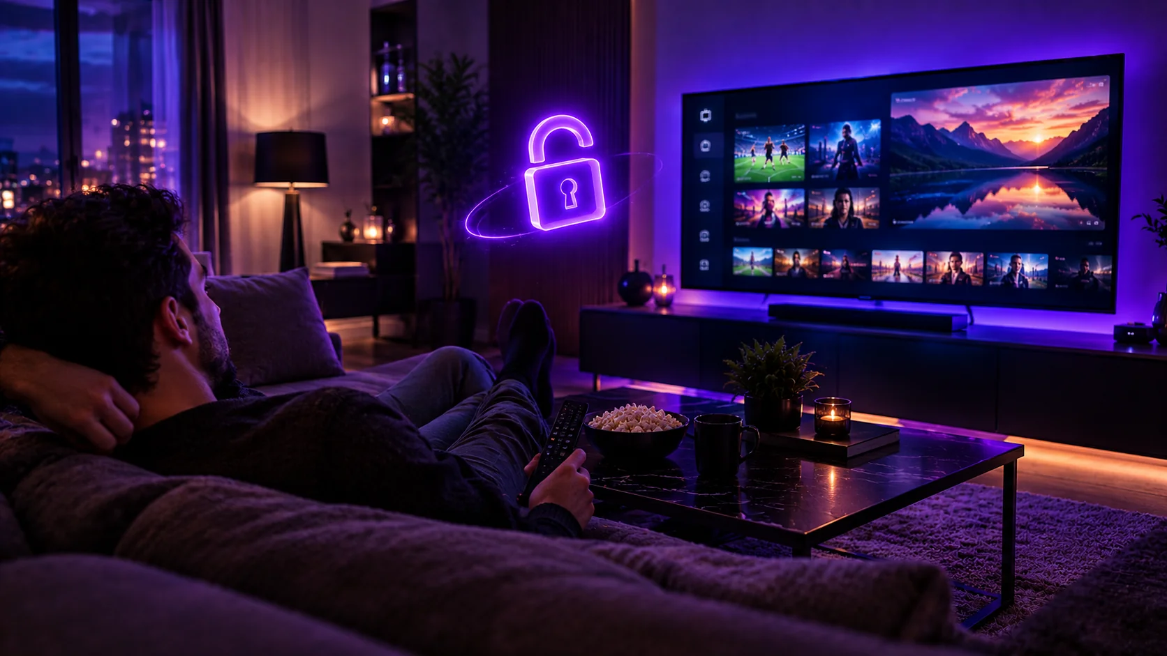 Regarder la TV en IPTV sans engagement, cadenas ouvert symbolisant la liberte
